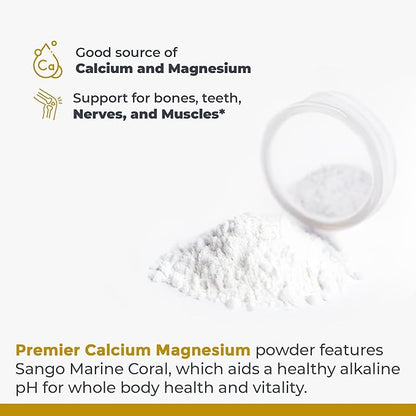Premier Research Labs Calcium Magnesium - from Sango Coral Calcium - for Tooth Care, Bone & Joint Health - No Fillers or Additives - Supplements for Healthy Alkaline pH - Kosher - 8 oz