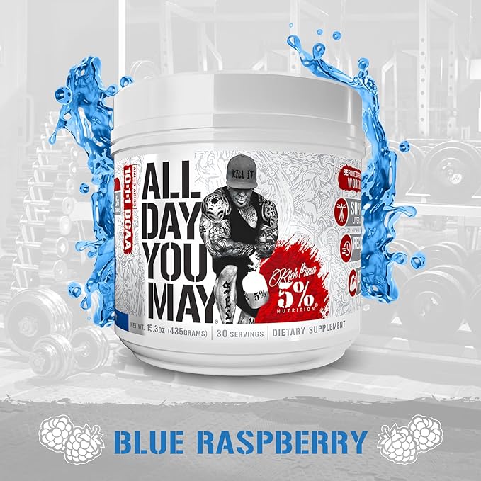 5% Nutrition Rich Piana AllDayYouMay BCAA Powder 16.4 oz, 30 Servings