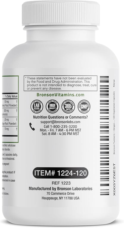 Bronson Turmeric + Ginger Extra Strength 120 Vegetarian