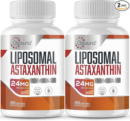 Liposomal Astaxanthin Supplement 24MG, Maximum Absorption, 120 Softgels(4 Softgels(4 Months