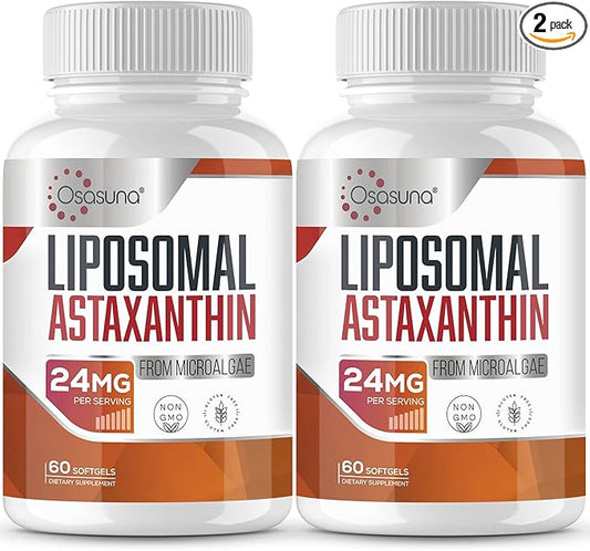Liposomal Astaxanthin Supplement 24MG, Maximum Absorption, 120 Softgels(4 Softgels(4 Months