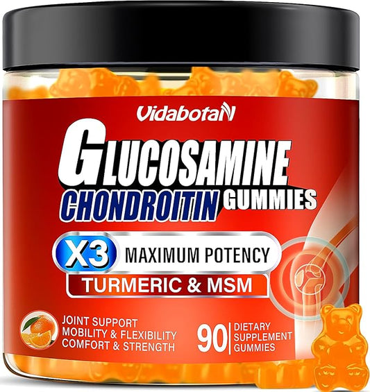 Sugar Free Glucosamine Chondroitin Gummgies, Extra 1500mg with (90 Count)