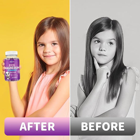 Magnesium Gummies for Kids, Sugar-Free Magnesium Citrate Gummies, Great Tasting Calm Magnesium Gummies for Adults & Kids, Support Sleep, Bone & Muscle Health, Nerve Relaxation, 60 Grape Gummies