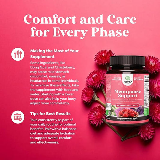 Complete Herbal Menopause Supplement for Women - Multibenefit Menopause Ease Hormone Balance for Women for Night Sweats Mood and More with Dong Quai Vitex Chaste Berry and Black Cohosh - Trial Pack