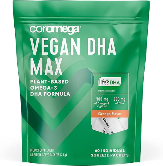 Coromega Vegan DHA, Plant-Based Omega-3 Algal 60 Ct