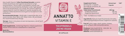 Kala Health Annatto Tocotrienols Vegan Vitamin 200mg - (30)