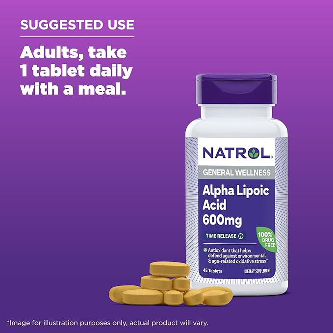 Natrol Alpha Lipoic Acid 600 mg, 45 Tablets, 45 Day