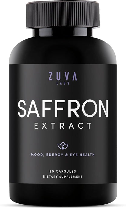 Saffron Supplements - 100% Pure Saffron Extract Mood Enhancer for Women and Men. Saffron Supplement with 90 Servings. Saffron Capsules for Eye Health
