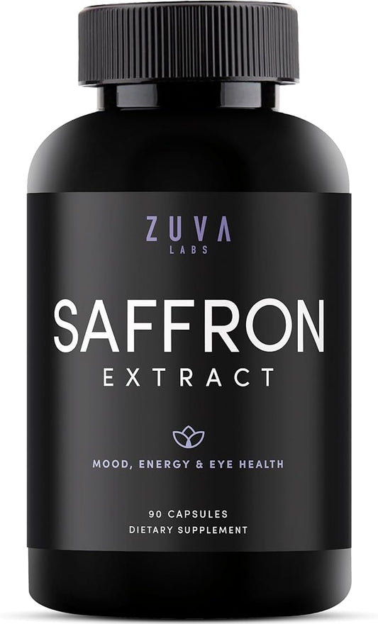 Saffron Supplements - 100% Pure Saffron Extract Mood Enhancer for Women and Men. Saffron Supplement with 90 Servings. Saffron Capsules for Eye Health