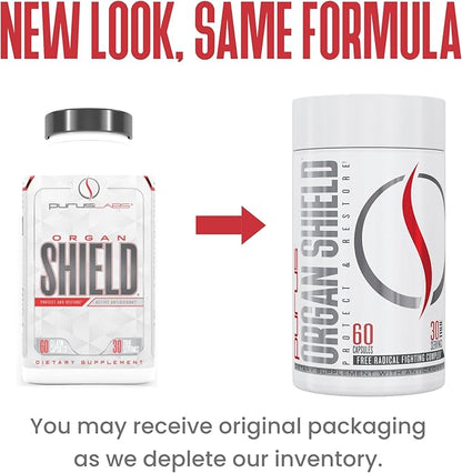 Purus Labs Organ Shield Active Antioxidant 30 Servings, 60 Gelatin