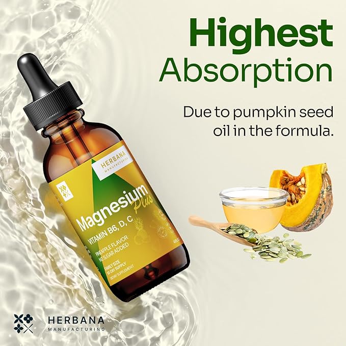 Magnesium Citrate Liquid Plus Magnesium Glycinate/L-threonate B6, D, 4 fl 100% Absorption 90-Day Supply