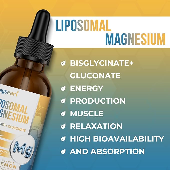 High Strength Liposomal Magnesium Drops, Easily 60ML Lemon