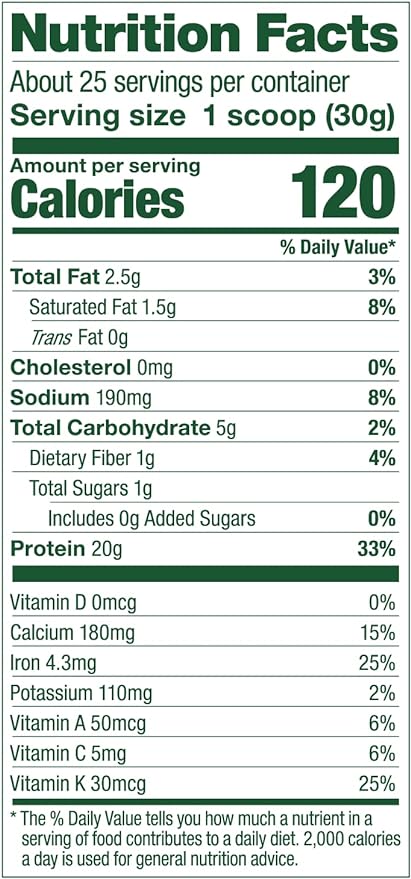 Vega Protein and Greens Protein Powder, Vanilla 20g Plant 1.7 lbs