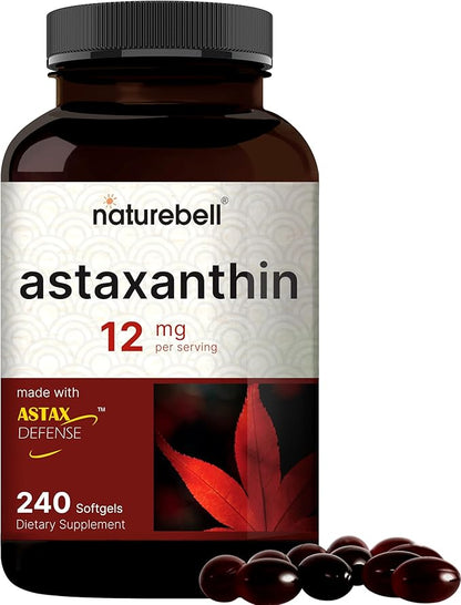 NatureBell Astaxanthin 12mg, 240 Softgels, Made 4 Month