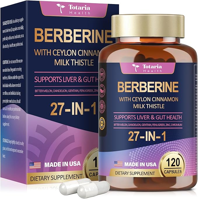 27-in-1 Berberine Supplement with Ceylon Cinnamon, 6000mg - 120 Caps