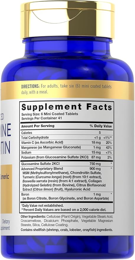 Carlyle Glucosamine Chondroitin MSM Turmeric 250 Mini