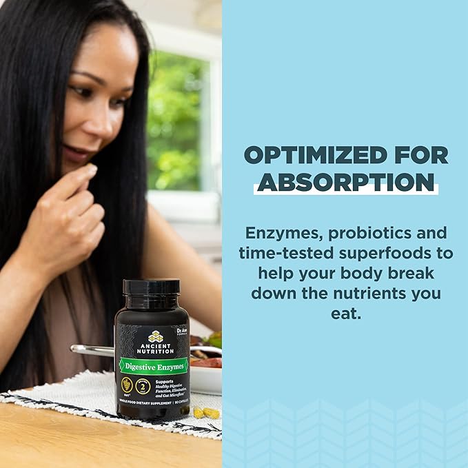 Digestive Enzymes by Ancient Nutrition, Supports 90 Ct