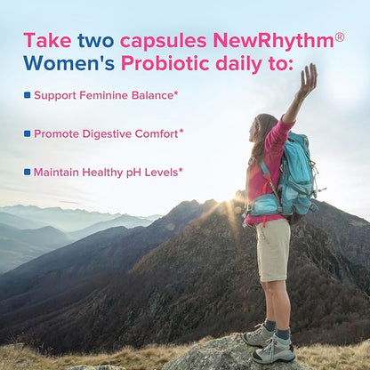 NewRhythm Women's Probiotics, Organic Cranberry 50 Billion 18 Strains, 60 Vegan
