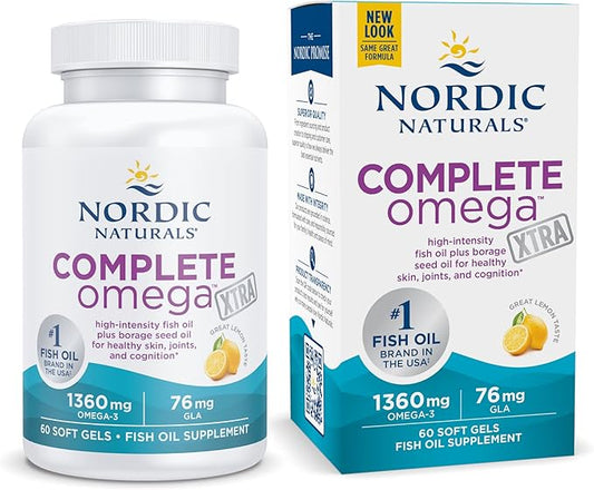 Nordic Naturals Complete Omega Xtra, Lemon 60 Soft 1360 mg Omega-3 + 76 mg 30 Servings