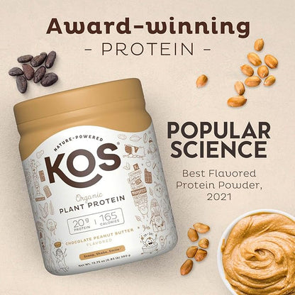 KOS Vegan Protein Powder, Chocolate Peanut Butter 10 Servings