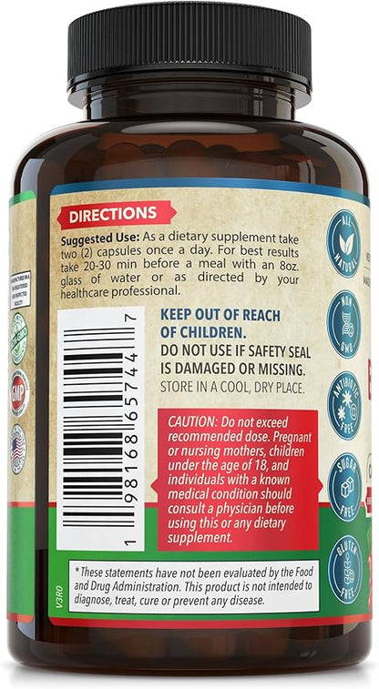 Berberine Supplement - Premium Berberine 1200mg 60 Berberine