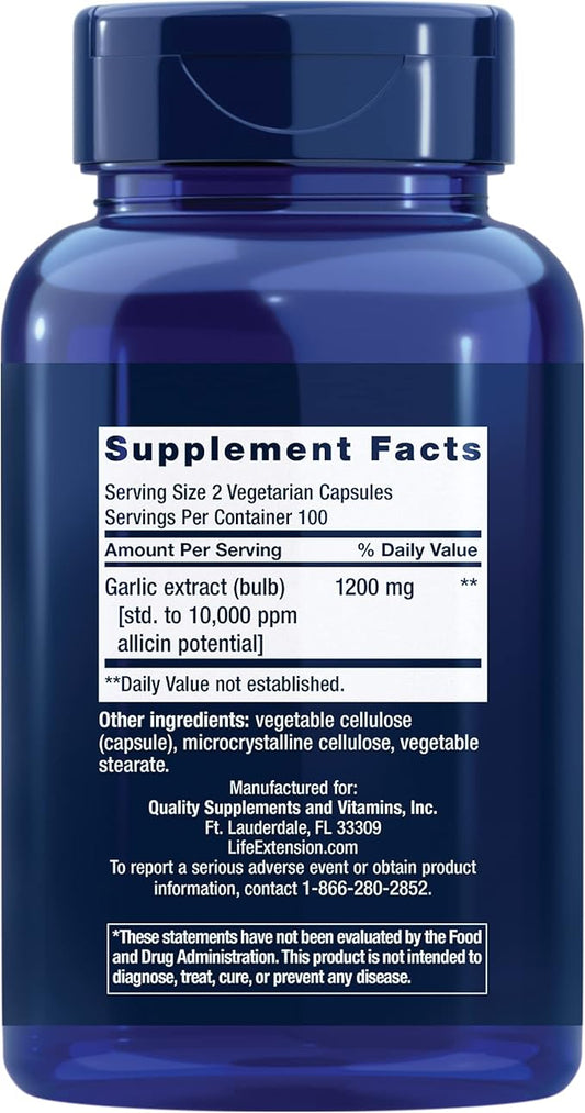 Life Extension Optimized Garlic 1200 mg 200 Capsules