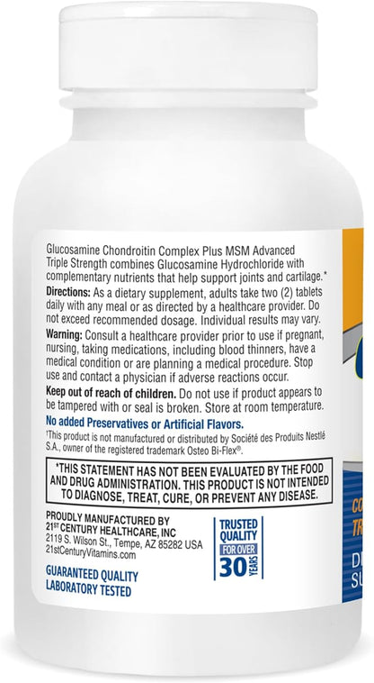 21st Century Glucosamine Chondroitin Complex Plus 120 Count (27438)