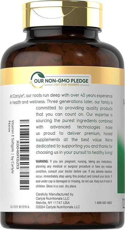 Carlyle Vitamin E Plus Mixed Tocopherols 1000 IU (671mg) | 120 Softgels