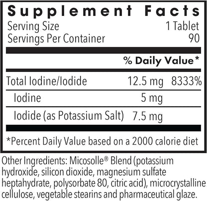 Optimox Iodoral 12.5mg Supplement – Iodine for Thyroid Support, Potassium Iodide Tablets, Lugol Solution, Daily Vitamins & Minerals - 90 Count
