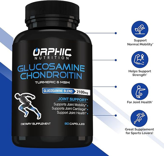 ORPHIC NUTRITION Glucosamine Chondroiting MSM 2100MG (90 Caps)