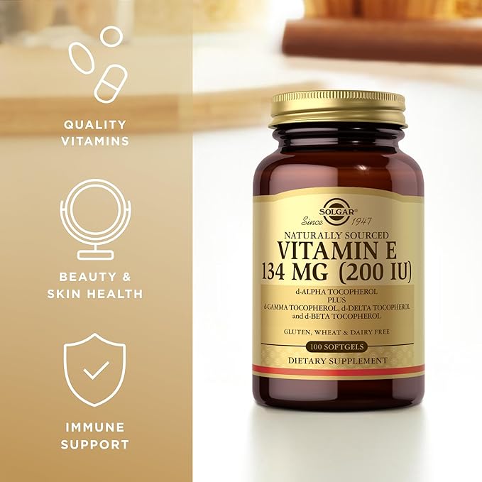 SOLGAR Vitamin E 200 IU 100 Softgels 100 Servings