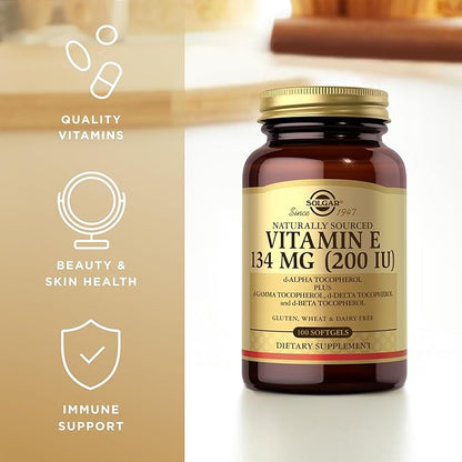 SOLGAR Vitamin E 200 IU 100 Softgels 100 Servings