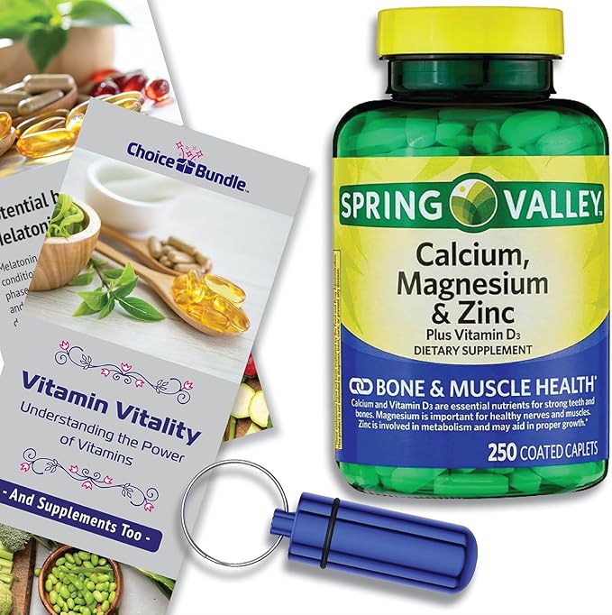 Spring Valley Calcium, Magnesium & Zinc D3 Coated 250 Ct (3 Items)!