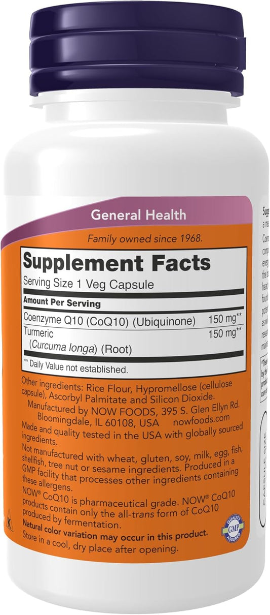 NOW Supplements, CoQ10 150 mg, Pharmaceutical 100 Veg