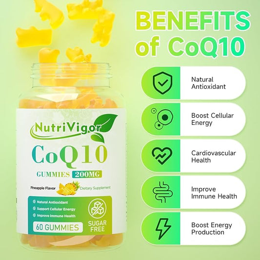 CoQ10 Gummies, Coenzyme Q10 Supplement 200mg, CoQ10 Supplement 60 Count
