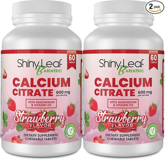 Shiny Leaf Bariatric Calcium Citrate 600 60 Ct D3, Natural (2 Months)