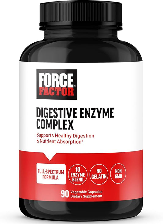 FORCE FACTOR Digestive Enzymes Complex to 10 Digestive 90 Capsules