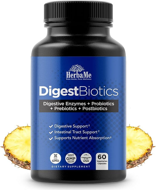 Digestive Enzymes with Probiotics and Prebiotics, 60 Capsules,