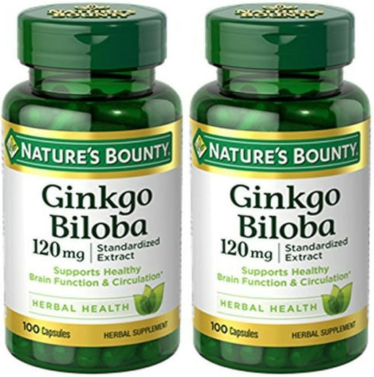 Nature's Bounty Ginkgo Biloba Standardized Extract 120 mg, 100 Count, 2