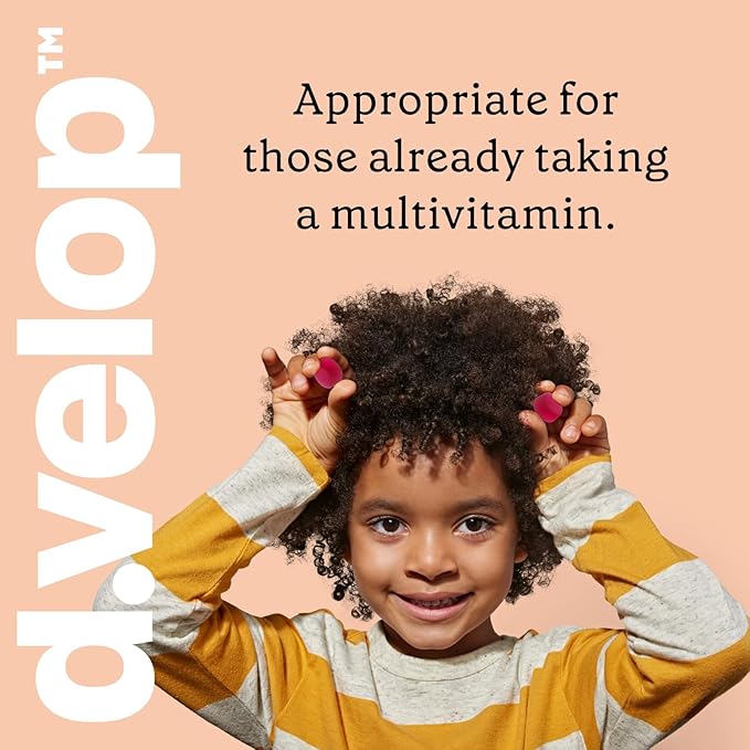 d.velop Vitamin D Kids Gummies –60 Count, 600 IU – Kids Immune Support - 3X Faster & More Effective – No Artificial Flavors or Sweeteners – Dairy-Free – Wild Berry Flavor - Kids Vitamin D for Ages 4+