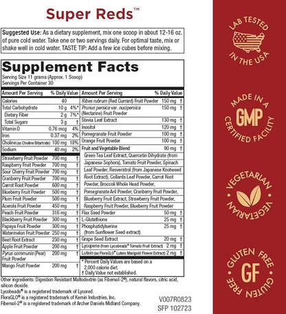 Purity Products Super Reds Powder Phytonutrient 330 Grams 30 Day