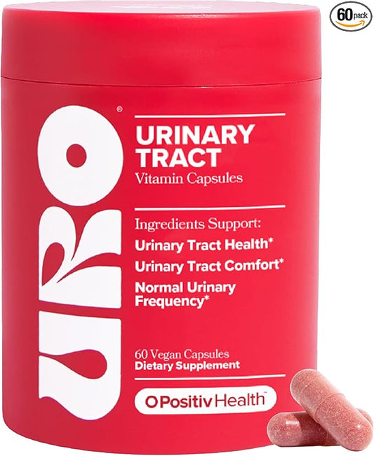 O Positiv URO Urinary Tract Health Supplement for Women, 60 Count (Pack of 1) - Urinary Support Vitamins with Pacran Complete Cranberry Extract, D-Mannose, & Vitamin C - Vegan & Gluten-Free
