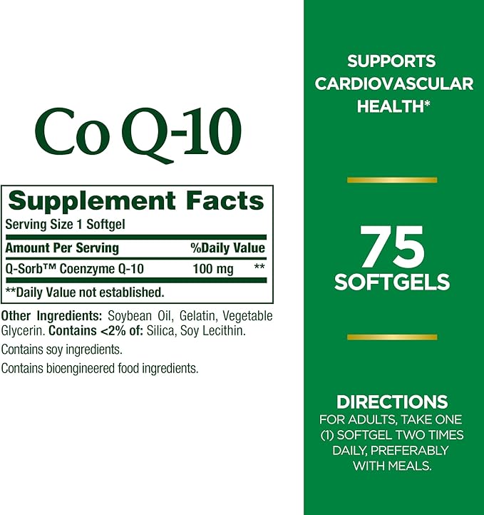 Nature's Bounty CoQ10, Helps Maintain Healthy 100 mg, 75 Count
