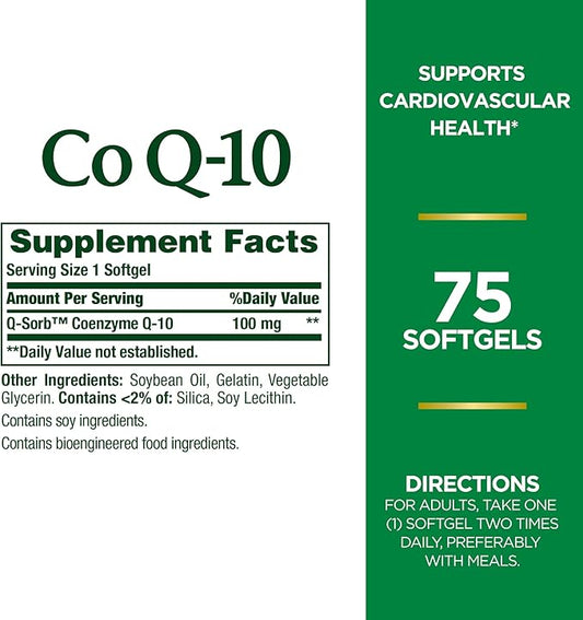 Nature's Bounty CoQ10, Helps Maintain Healthy 100 mg, 75 Count