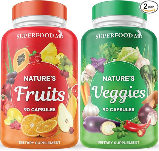 Superfood MD Fruits and Veggies Supplement 90 Fruit 90 Veggie 90 Count 2)