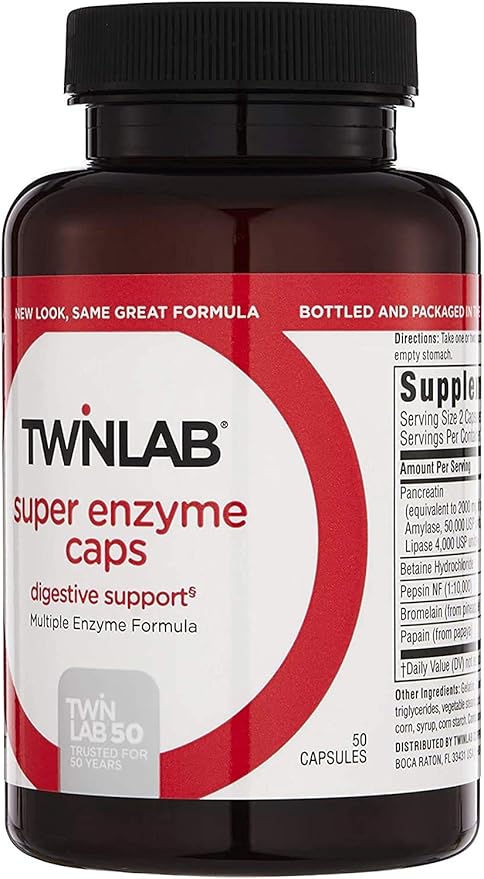 Twinlab Super Enzyme Caps 50 Capsules