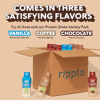 Ripple 12 oz Protein Shakes (12 12), Coffee)