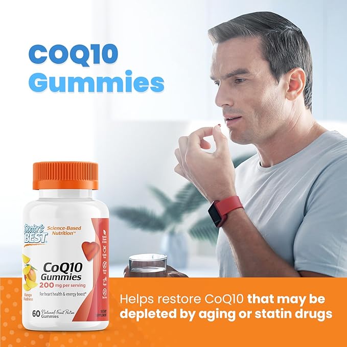 Doctor's Best CoQ10 Gummies 200 Mg, Q10 (Ubiquinone), 60 Ct