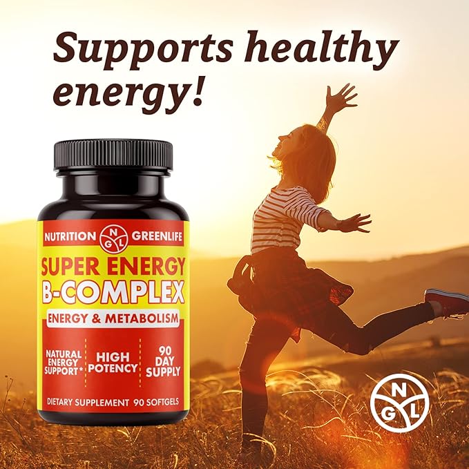 NGL Super Energy Vitamin B Complex Bioactive Cold Fill Soft gels for Max Potency & Absorption | Vitamin B Complex Plus Folic Acid, Zinc, Vitamin D | Energy, Fat Metabolism, Antioxidant 90 ct