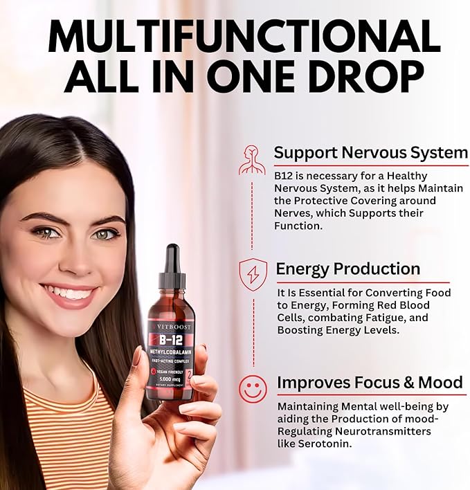 Vegan Liquid B-12 Drops – 60 5000 mcg B12 Liquid